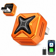 Wireless CarPlay Adapter for iPhone, Android Auto Adapter, One Click Orange
