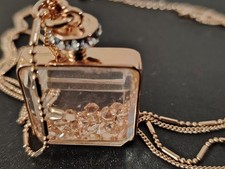 Rose Gold Tone Bottle Design Pendant Necklace