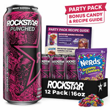 Rockstar Punched Berry Sangria 12-pack Nerds Gummy Clusters Party Pack Bundle