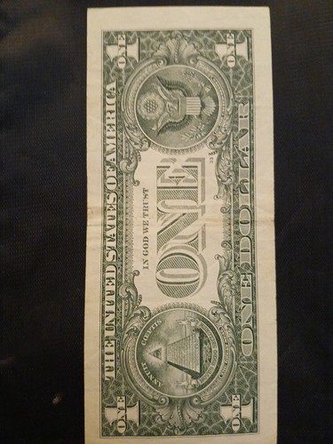 $1 Five Lucky 7s Fancy note with Error W in Washington Tripled Factory Creased - Picture 3 of 3