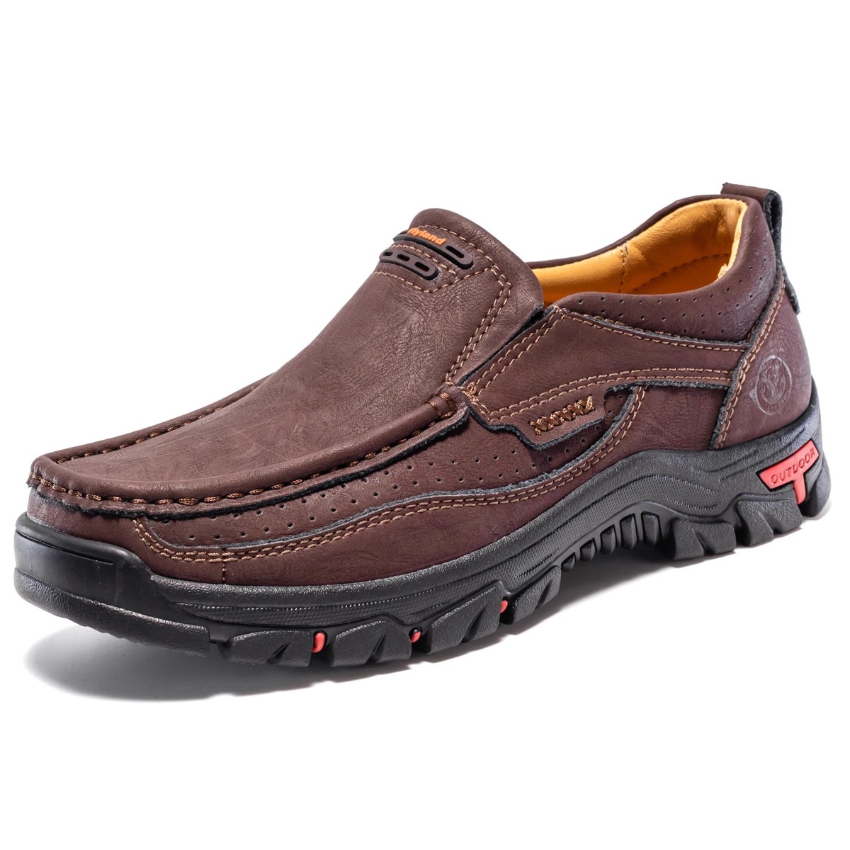 Fashion Men Leather Dress Shoes Platform Flat Casual Driving Trekking Work  Boots | eBay