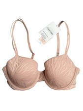 Image of Calvin Klein Marquisette Lightly Lined Demi Underwired Pink Bra - 34B