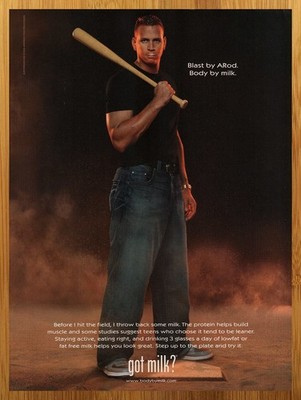 2006 Alex Rodriguez GOT MILK? Vintage Print Ad/Poster Sports Baseball ARod Art