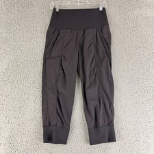 Lululemon Dance Studio Cropped Pants Womens Size 6 Black Mid-Rise Pull On Yoga