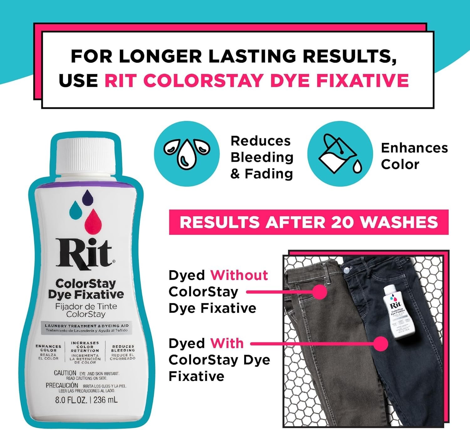 Rit Dye 88150 All Purpose Liquid Dye, Black, 8 Fl 8 Oz (Pack of 1), Black