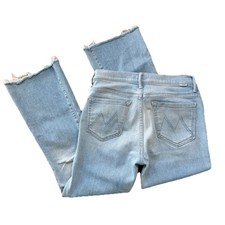 MOTHER Jeans The Weekender Fray Swimming Pool Sunday Size 27 Raw Hem Denim Jeans