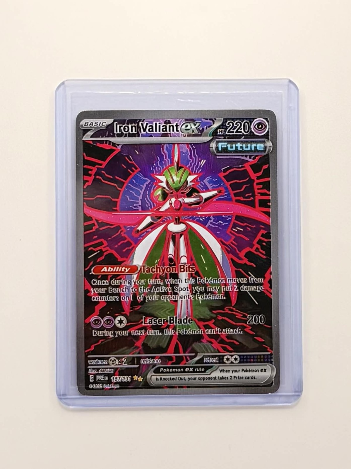 Iron Valiant Ex Pokémon Card Prismatic Evolutions Special Illustration Rare