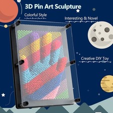 3D Pin Art Board Novel Pin Art Toy for Kids and Adult Gift Black Large 