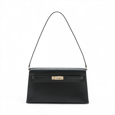 Hermès Kelly Elan Chèvre Shamukira Black Gold Metal Fittings K