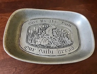 Vintage Wilton Columbia Pewter Give Us This Day Our Daily Bread Serving Dish USA