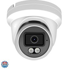 4MP PoE Turret Dome Camera with Microphone/Audio, Security Camera Outdoor R...