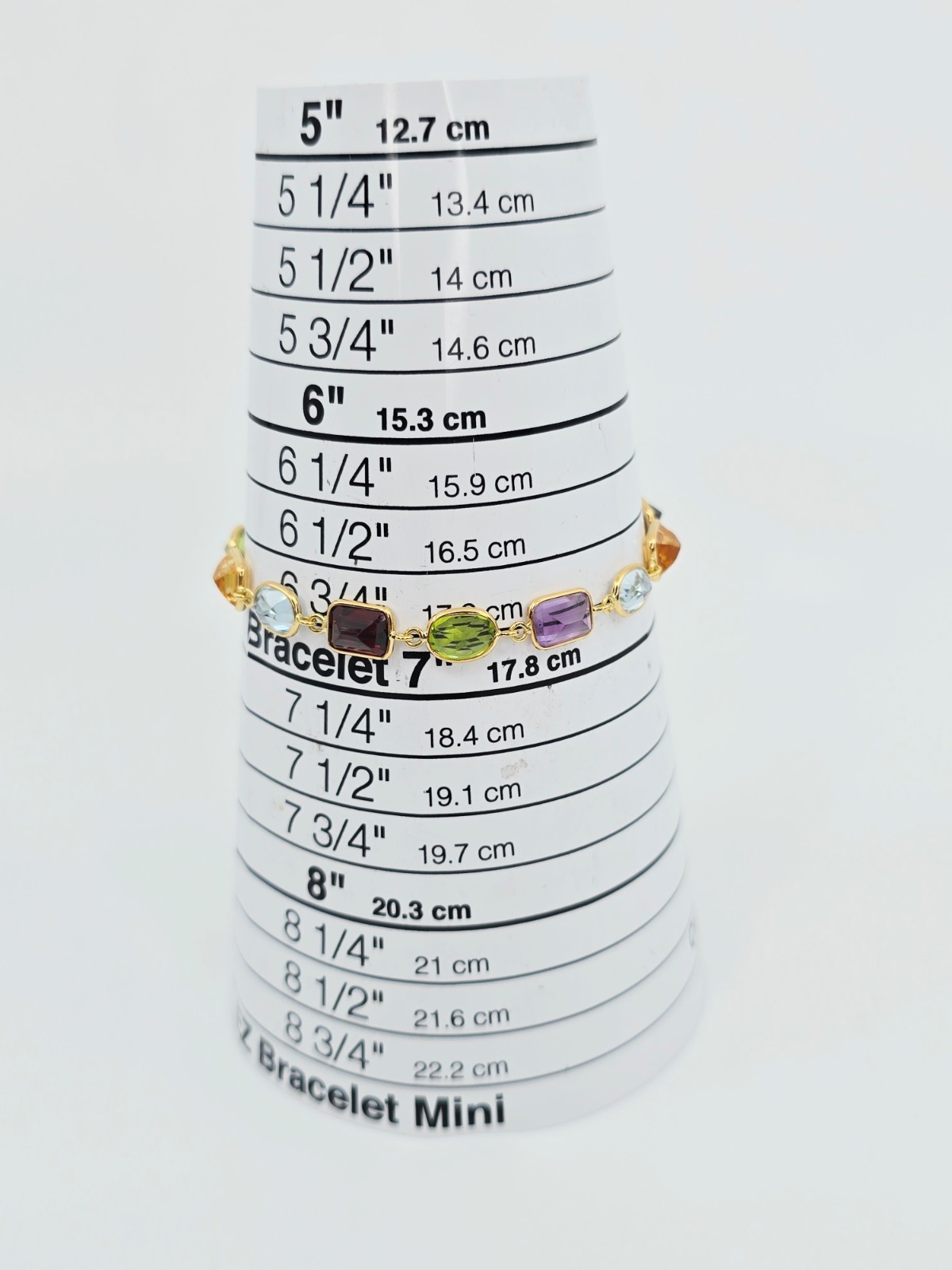 Unique 18K Solid Yellow Gold Multi Colored Gemsto… - image 10