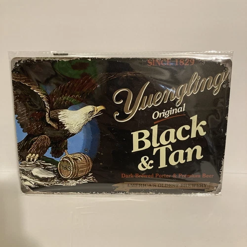 Yuengling Black & Tan Beer Tin Sign Eagle Bar Pub Vintage Style Wall Decor