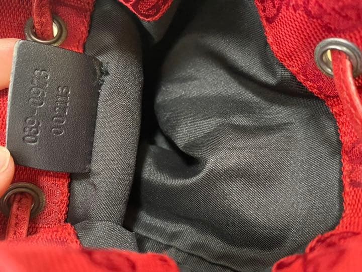 GUCCI Mini Drawstring Pouch Red Leather Used Comp… - image 6