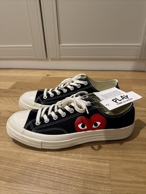 Converse x Comme des Garçons PLAY Chuck 70 Schwarz Größe 10 - NEU