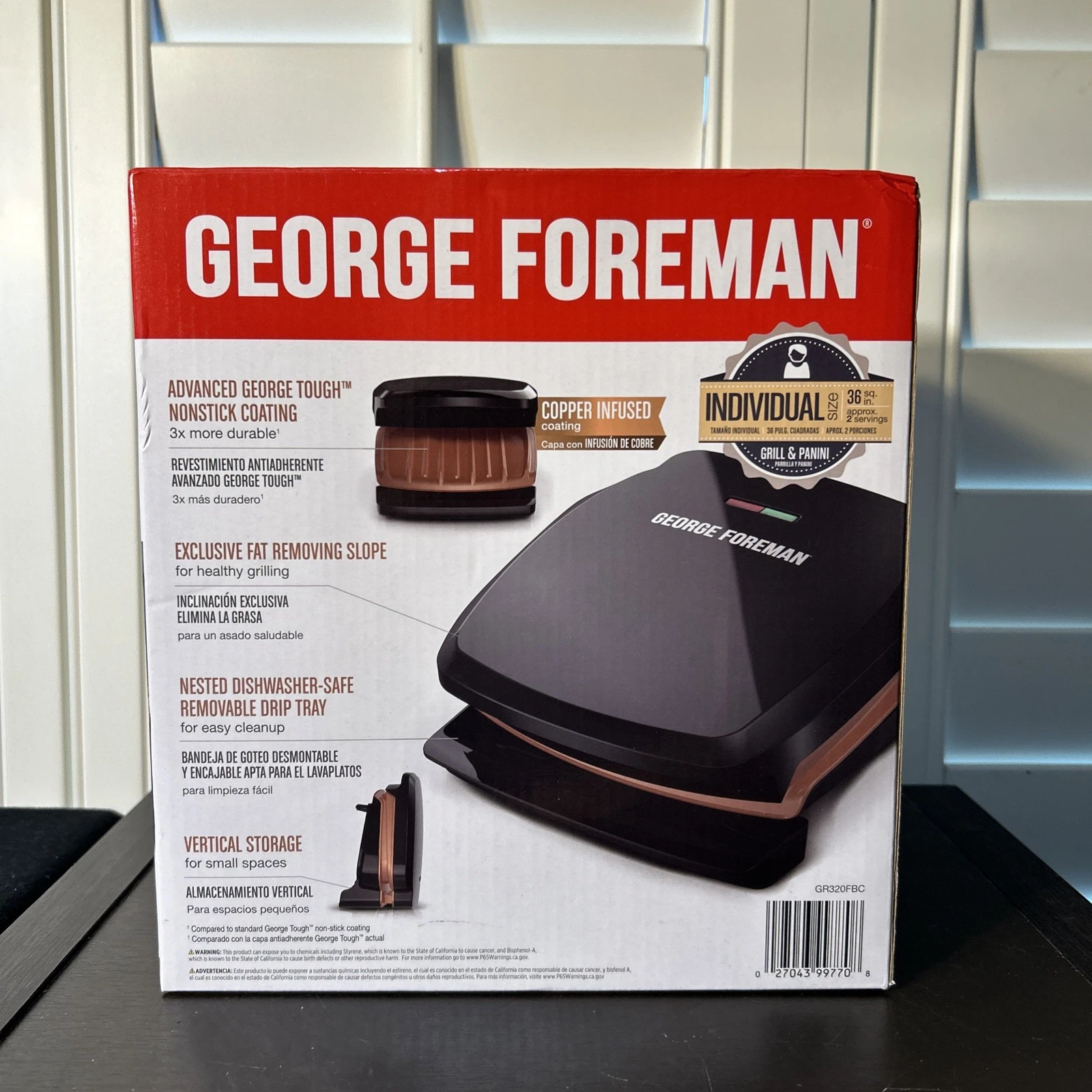 New George Foreman 2 Serving Grill & Panini W/ Copper Infused Non-Stick Coating
Opens in a new windo