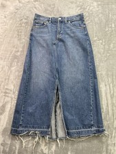 Gap Womens Sz 30/10 Denim Maxi Skirt Indigo Front Split Western Cowgirl Rodeo