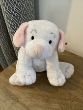Ty Pluffies Lovesy the Puppy Dog 8’’ Pink White Soft Toy (a8)