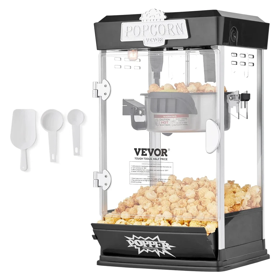 Popcorn Popper Machine 桌面爆米花机 480W 4 盎司 黑色 — 第 3/4 张图片