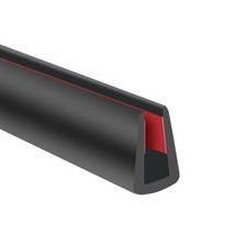 Rubber Edge Trim Self-Adhesive Rubber Edge Trim Edge Protector for 3/16" Glas...