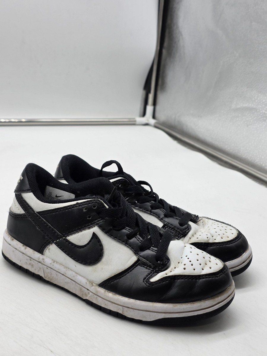 Nike Dunk Low Shoes Kids Size 13C Black White Panda Leather
