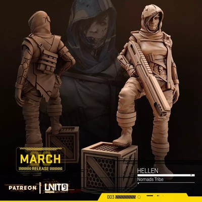 3D Printed Wargame Figurine Unit-9 - Nomad Hellen Version 2