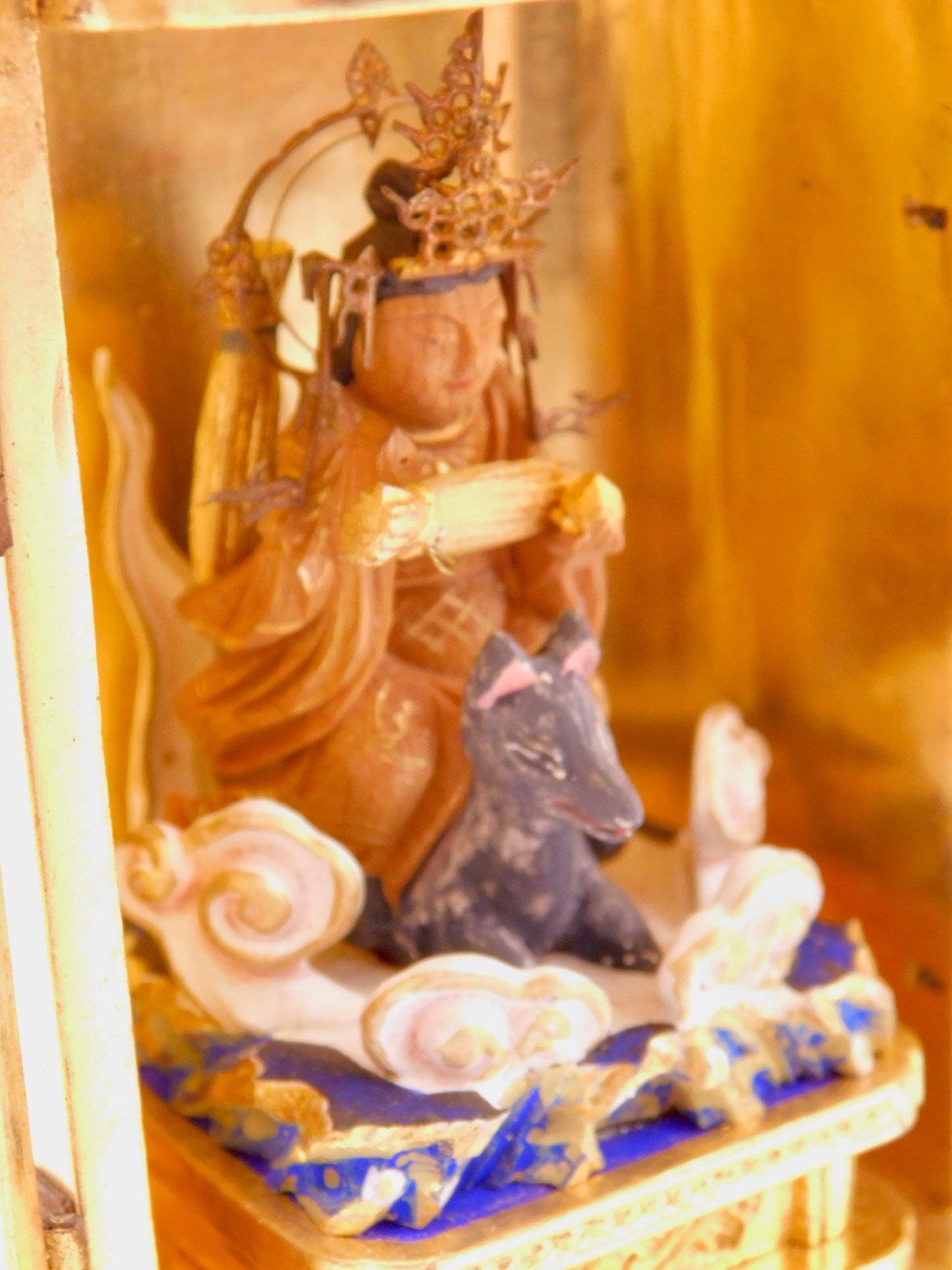 VTG Zushi Buddhist Goddess Dakini Travel Shrine Altar Mini Japan