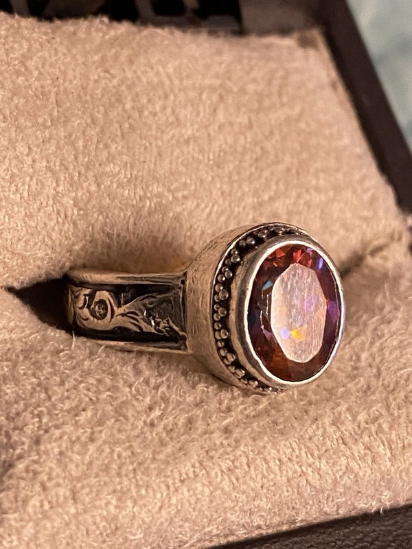 Sterling Silver Lori Bonn Ornate  Mystic Topaz Ring Size 7