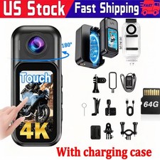4K HD Thumb Action Camera 1.47" Screen POV Hands  Free Body Cam for Travel Vlog