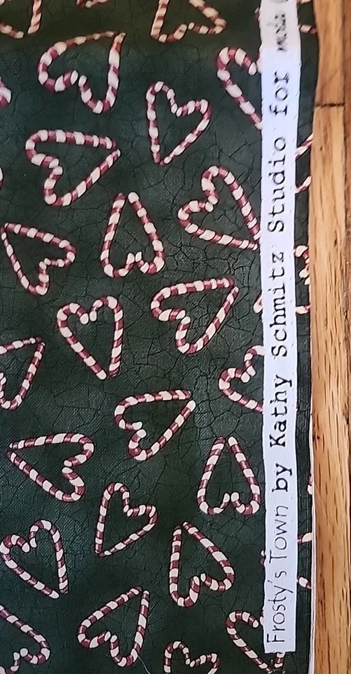 Moda Fabrics Kathy Schmidt Frosty's Town Heart Candy Canes 75x44" 2 Yards - Image 3 of 4