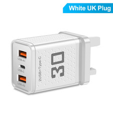 2.4A 2 USB Type-C Fast Charger Mobile Phone EU/US/UK Plug Wall Adapter Charging