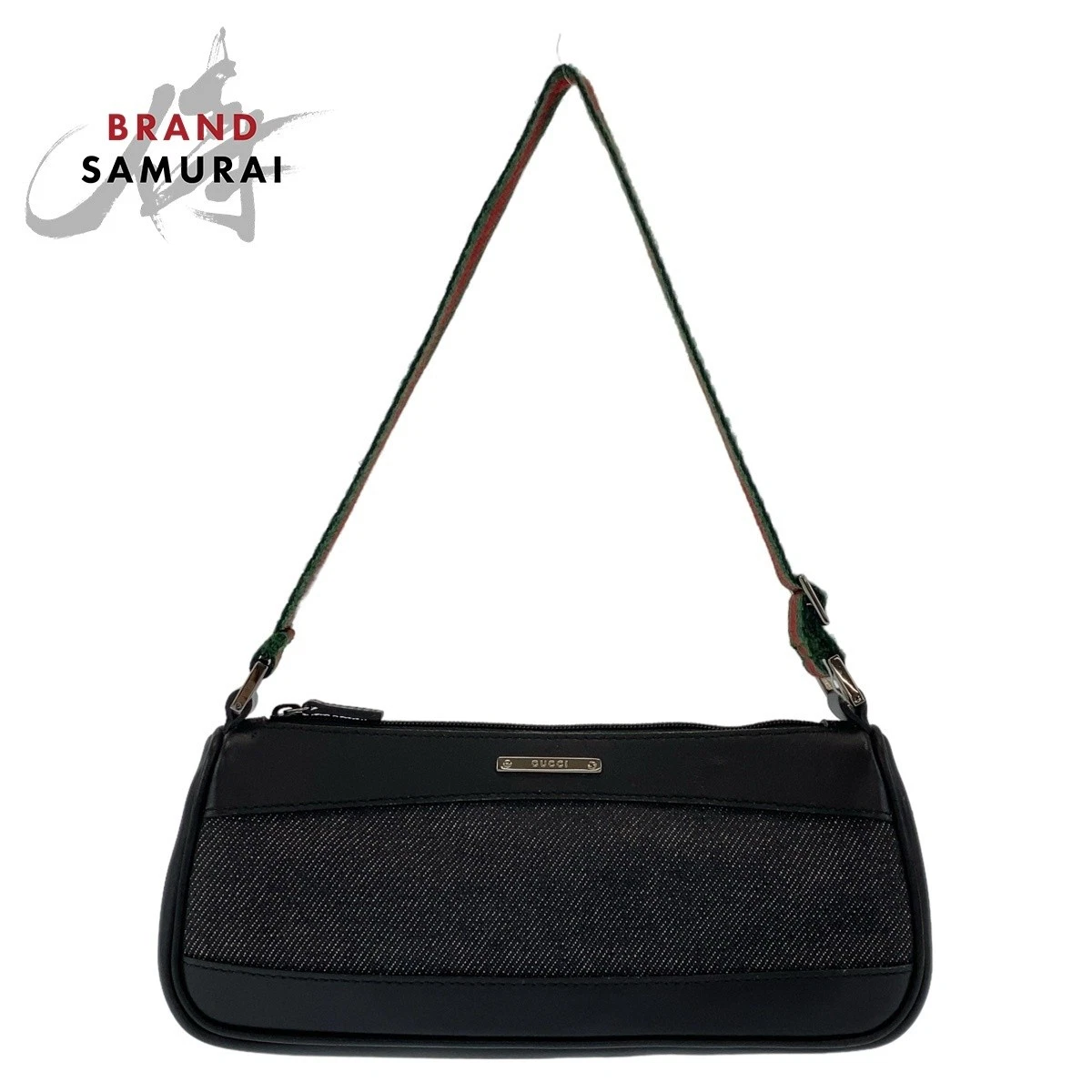 Excellent sac à main Gucci Sherry Line noir argent quincaillerie toile cuir 92320