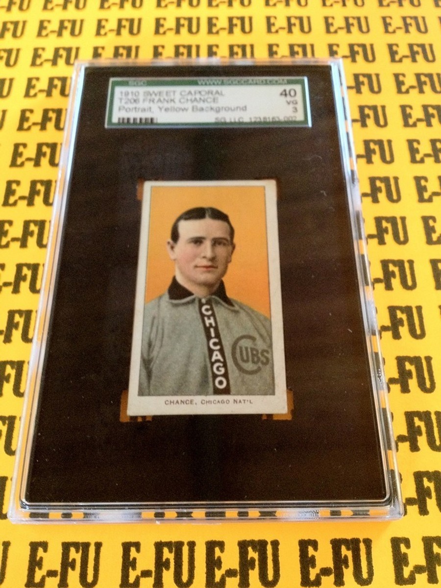1910 T206 FRANK CHANCE Yellow Portrait Sweet Caporal SGC 40 VG 3