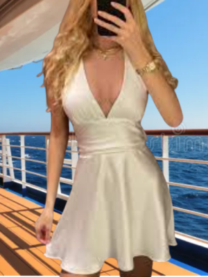 ZARA White Satin Effect Halter Short Dress sz L Collection Fashion 2024 |  eBay