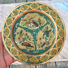 Vintage Latta Muro Decorativi Piastra Piuttosto Uccelli Stampa Verde Ombreggiato