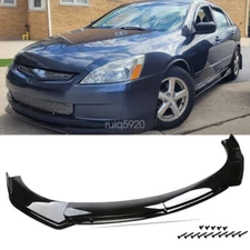 For 18-20 Accord Glossy Black Front Bumper Lower Lip Spoiler Splitter Body Kit