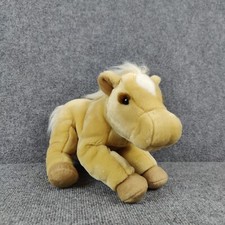 Kids Preferred Horse Pony Plush Toy Beige Tan White Tail Mane Laying Down Velvet