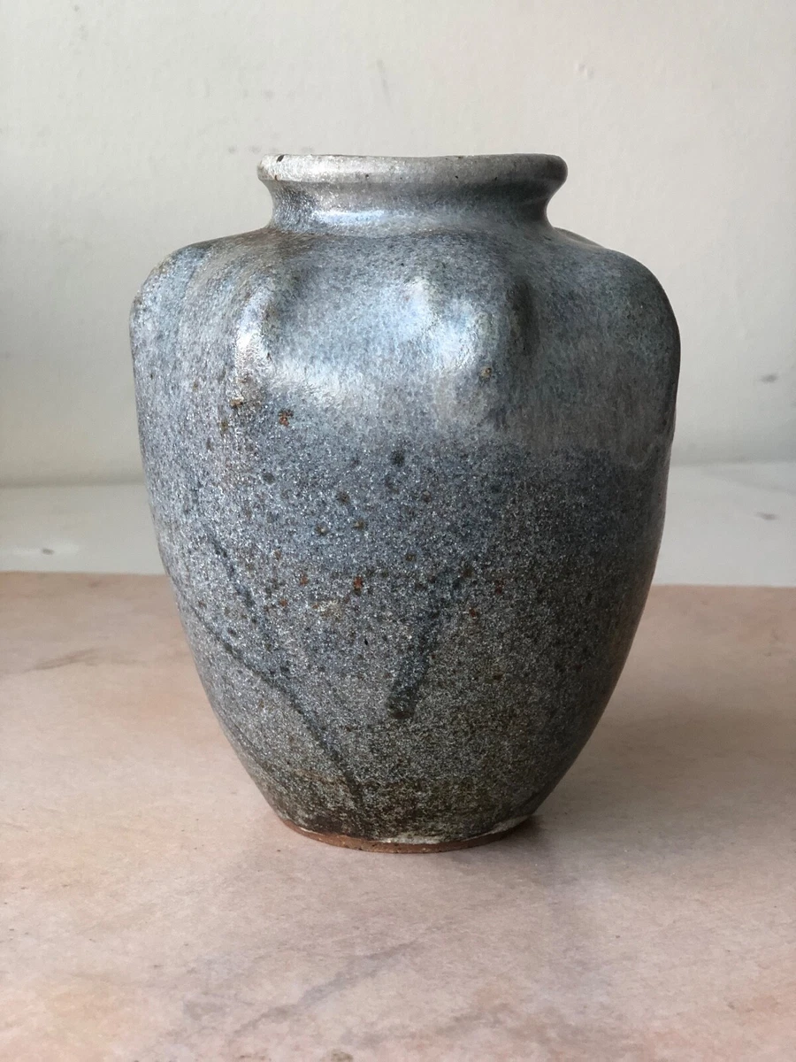 陶瓷蓝色老式原版古董日本花瓶| eBay