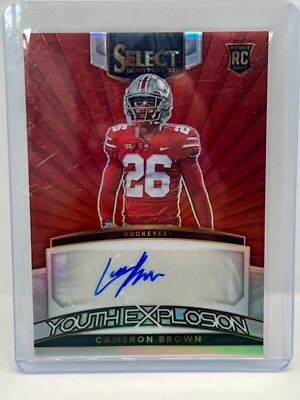 Cameron Brown 2023 Panini Select Draft Picks Rookie Auto Red Youth Explosion