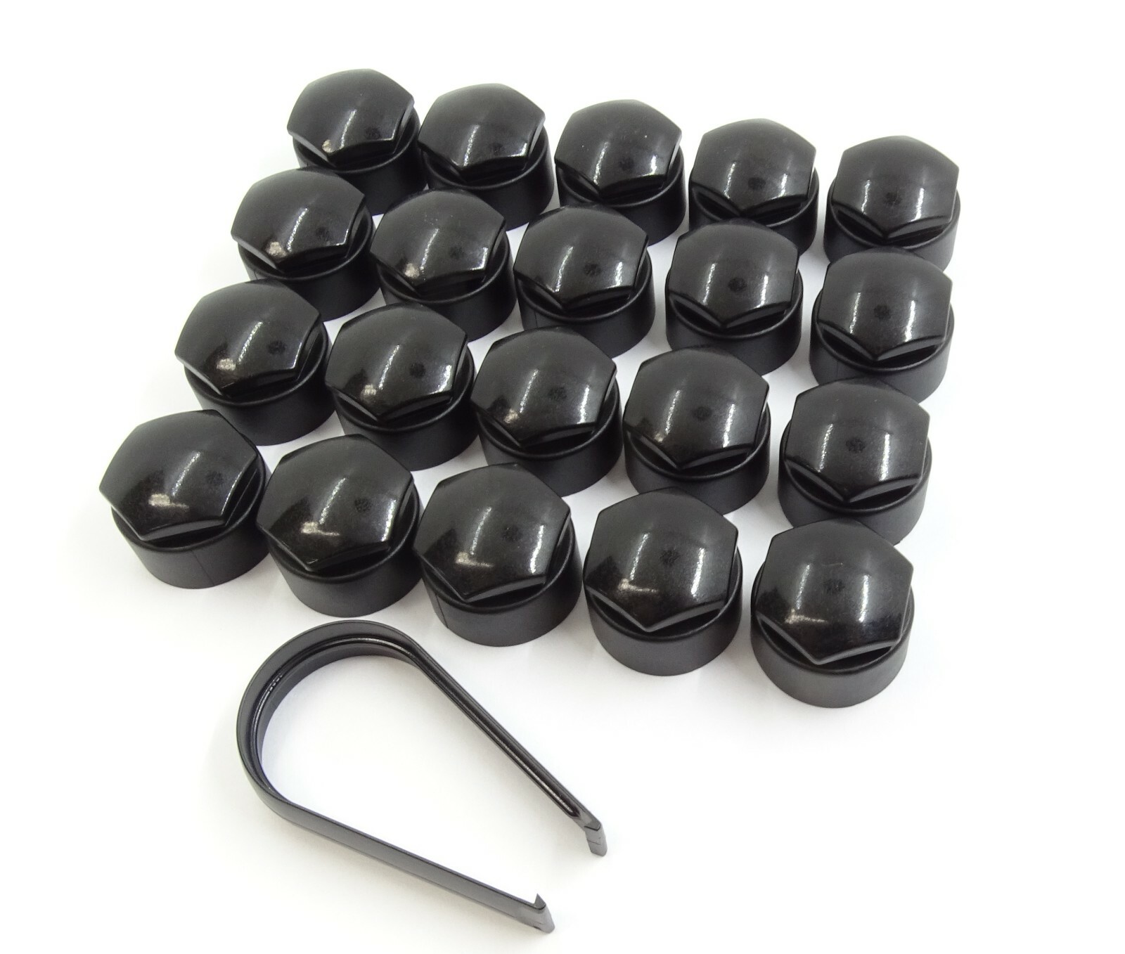 WHEEL NUT COVERS AUDI A3 A4 A5 A6 Q3 GLOSSY BLACK BOLT CAPS LOCKING