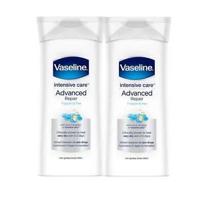 Bodylotion Vaseline Intensive Care Advanced Repair Parfümfrei, 2 x 400 ml