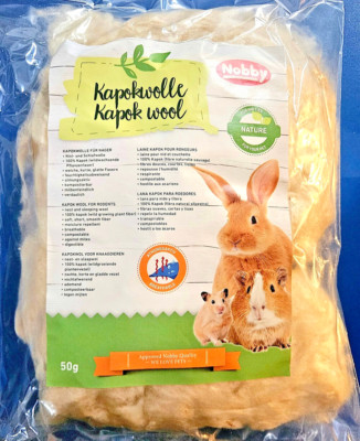 Nobby Nistmaterial Kapokwolle (EUR 79,80 / kg ) Hamsterwatte Mäuse Schlafwolle