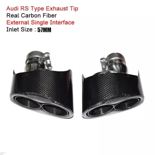 Punta de escape interior individual externa de carbono para Audi RS3 RS4 RS5 RS6 RS7 A3 A4 A5 - Imagen 2 de 7