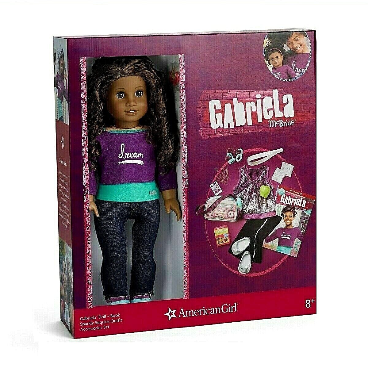 American Girl GABRIELA DOLL New Deluxe Set Sparkly Sequins Outfit  Accessories