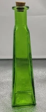 7" Retro Green Display Bottle With Cork Stopper For Display Only Not FoodStorage