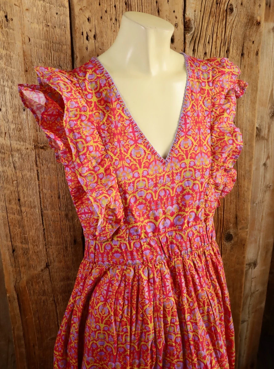 Sundance Mystical Mosaics Long Tiered Ruffle Dress Size Large eBay