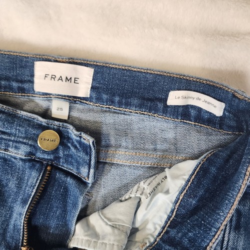 FRAME Jeans Womens Denim Le Skinny de Jeanne Size 25 Van Ness Chew Distressed - Picture 7 of 16
