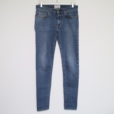 $293 ACNE STUDIOS Blue ''Thin Str Vintage '' Skinny Leg Denim Jeans Men's 29 x 32