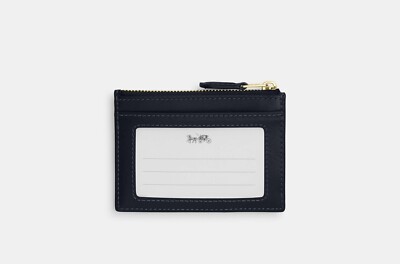 Coach Navy Blue Signature Jacquard Mini Skinny ID Card Case Holder Coach Navy Blue Signature Jacquard Mini Skinny ID Card Case Holder