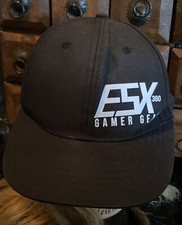 ESX 360 Gamer Gear Baseball Cap Black Hat One Size Snap Adjusts Flat Bill